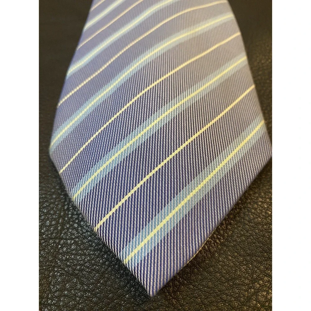 Romano Botta Silk Necktie Blues Diagonal Stripes Classic Style 60